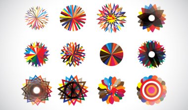 Colorful circular concentric geometric shapes clipart