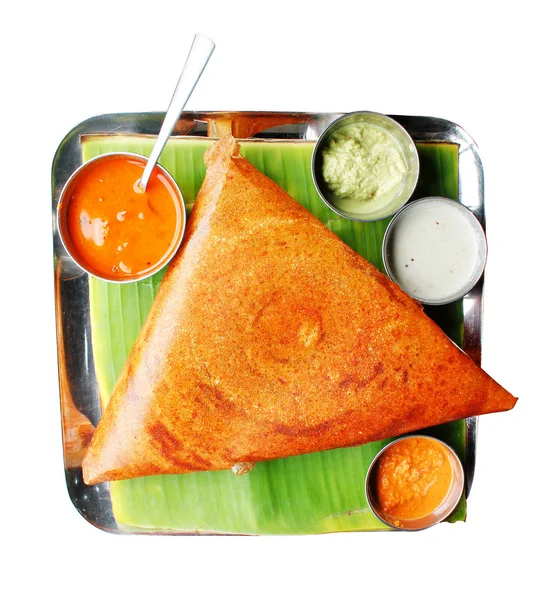 South indian breakfast dosa in golden brown color — Stock Photo, Image
