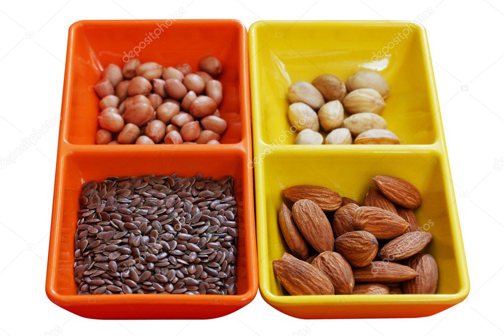 Dry seeds - almond, pistachio, peanut and flaxseed