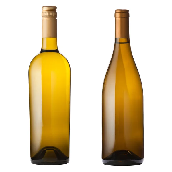 White wine bottles on white — Stock Photo, Image
