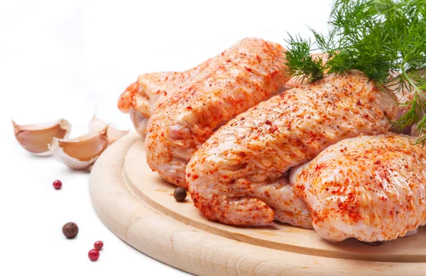 Spicy raw chicken with dill — Stock Photo, Image