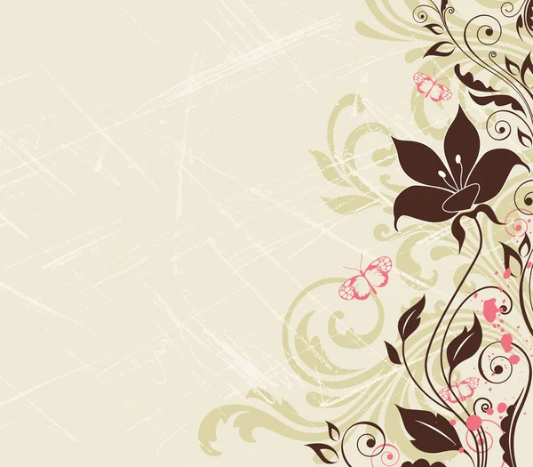 Fond floral rayé — Image vectorielle