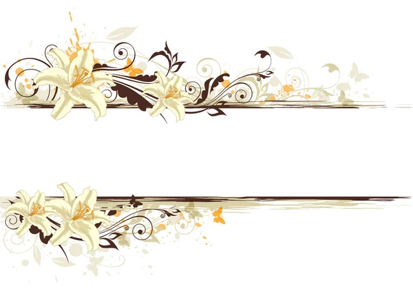 Floraler Hintergrund mit Lilie — Stockvektor
