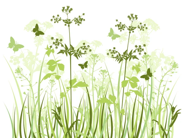Prairie aux fleurs sauvages — Image vectorielle