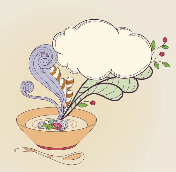Assiette de soupe — Image vectorielle