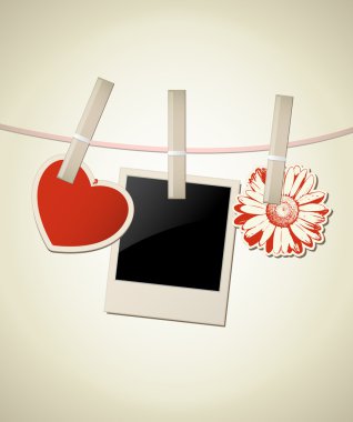 Photo frame with heart clipart