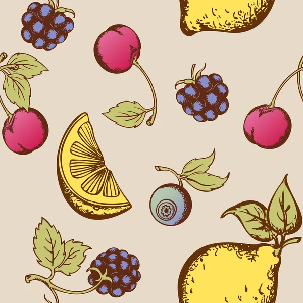 Patrón sin costura de fruta — Vector de stock