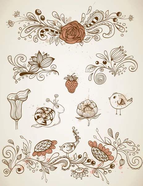Elementos de diseño Doodle — Archivo Imágenes Vectoriales