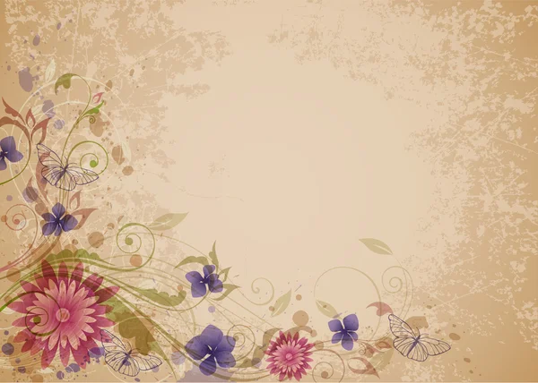 Old floral background — Stock Vector