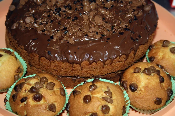 Čokoládový piškotový dort — Stock fotografie