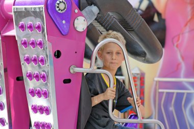 Boy on fairground clipart