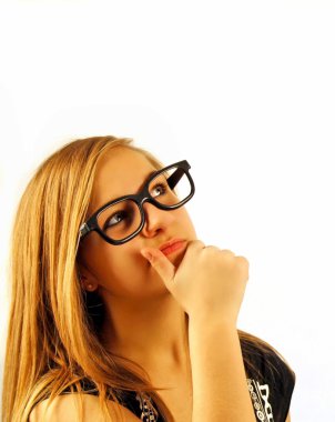 Teenage geek girl clipart