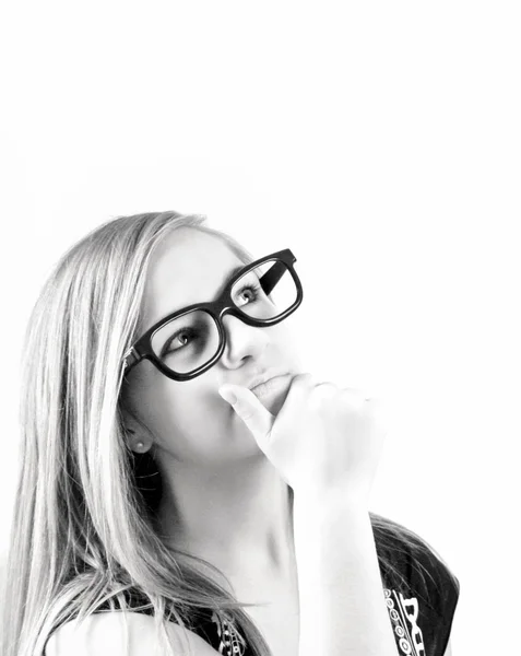 Дівчина-підліток в окулярах — стокове фото