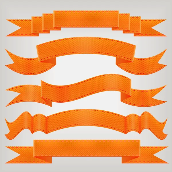 Set van Oranje linten — Stockvector