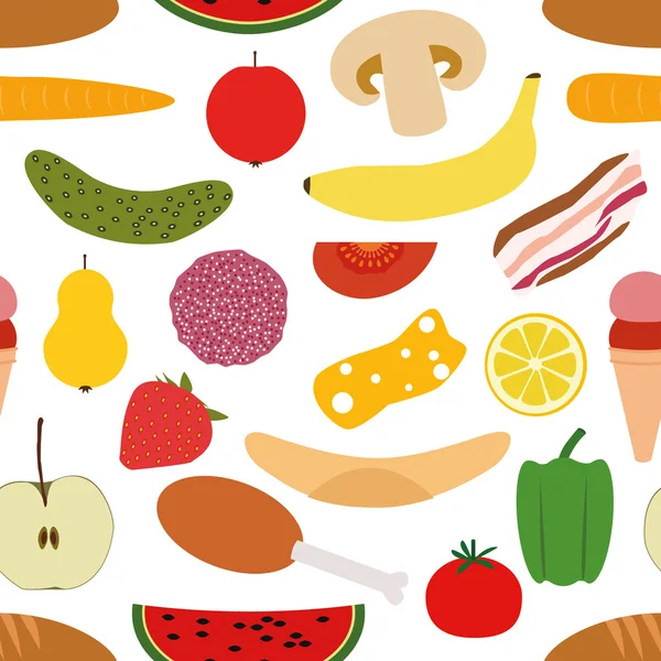 Aliments modèle sans couture — Image vectorielle