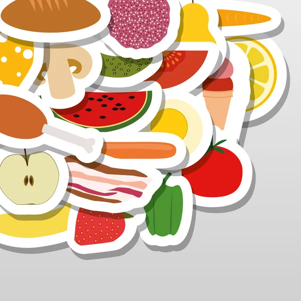 Voedsel stickers — Stockvector