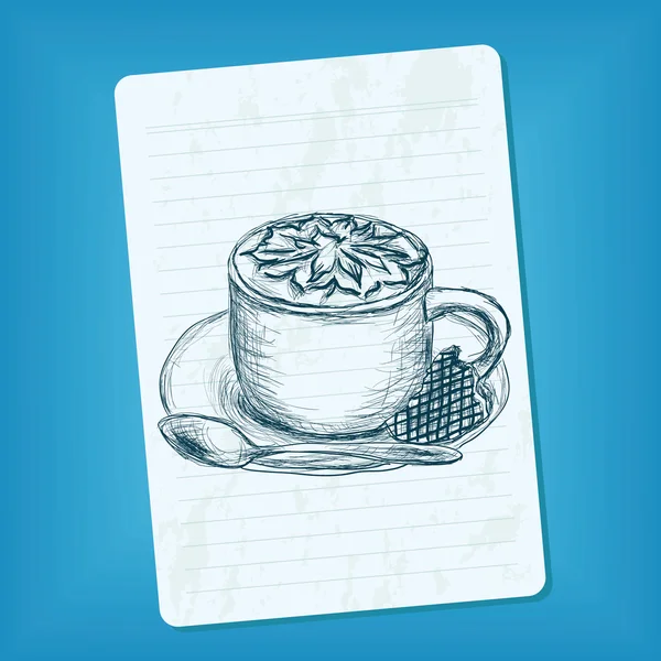 Doodle xícara de café — Vetor de Stock