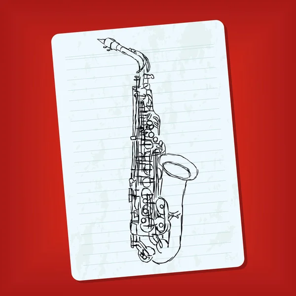 Saxophone Doodle — Image vectorielle