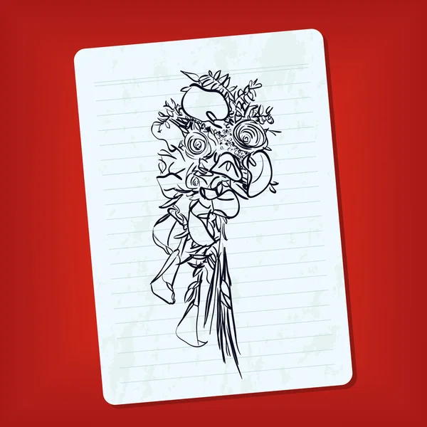 落書きの花 — ストックベクタ