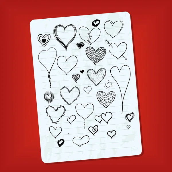 Doodle corações —  Vetores de Stock