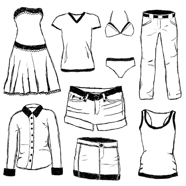 Doodle ρούχα — Διανυσματικό Αρχείο