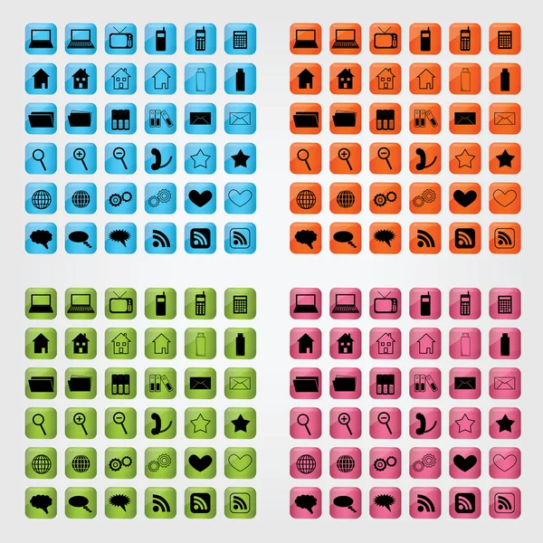 Collection d'icônes informatiques — Image vectorielle