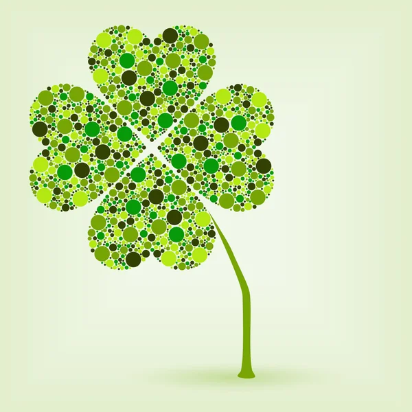 stock vector Dots four leaf clover