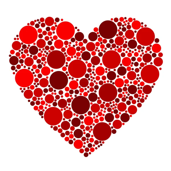 Red dots heart — Stock Vector