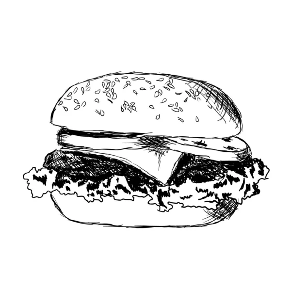 Hamburguesa Doodle — Archivo Imágenes Vectoriales