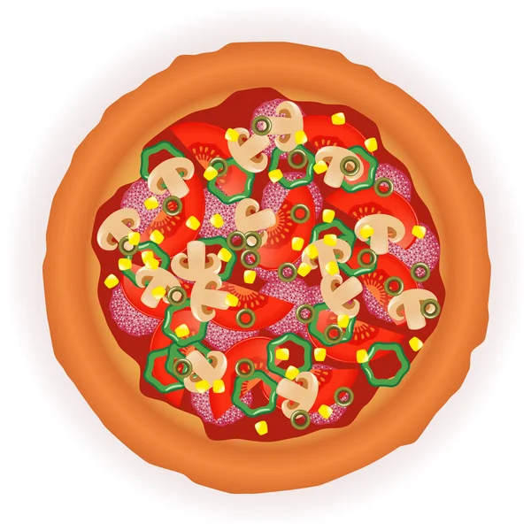 Välsmakande pizza — Stock vektor