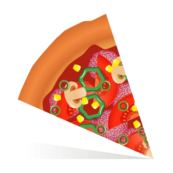 Egy szelet pizza. — Stock Vector