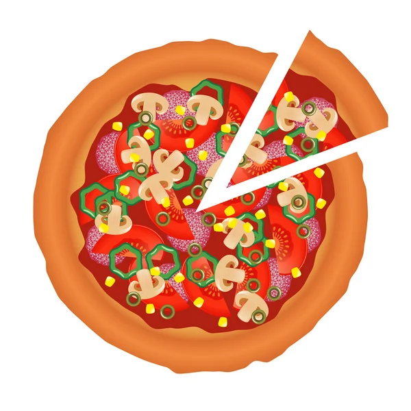 Pizza savoureuse — Image vectorielle