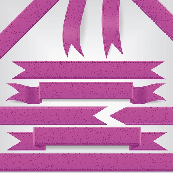 Set of violet ribbons — Stock Vector