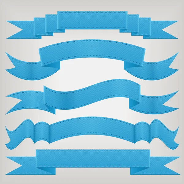 Conjunto de cintas azules — Vector de stock
