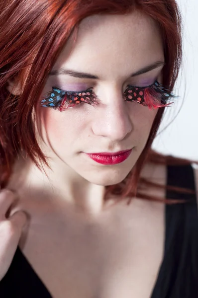 Dívka oční make-up — Stock fotografie