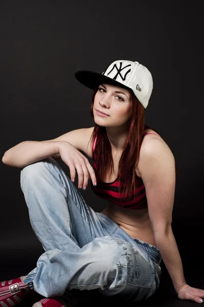 Stock image Portrait of sexy young girl hiphop style