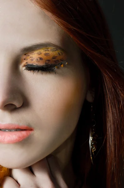 Makijaż oczu Lampart — Zdjęcie stockowe