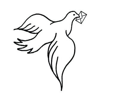 Dove with letter clipart