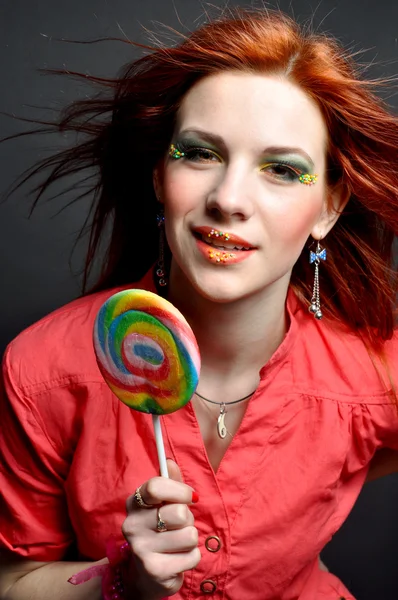 stock image Girl with lollipop