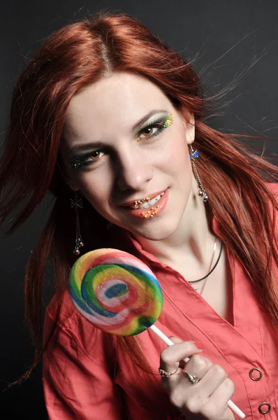 stock image Girl with lollipop