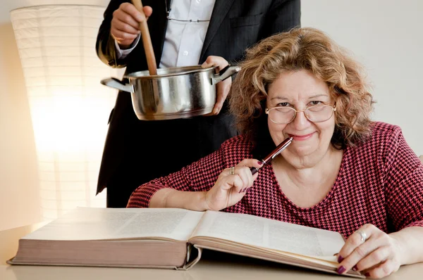 stock image Mature female book