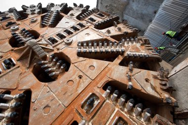 Huge tunnel boring machine head clipart