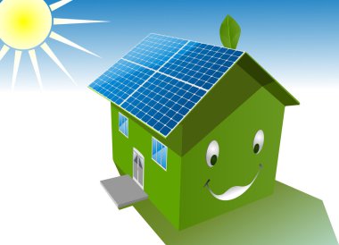 Solar house clipart