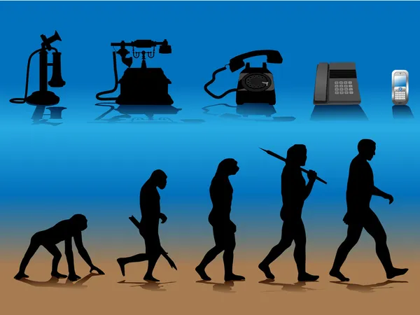 Evolution du téléphone — Image vectorielle
