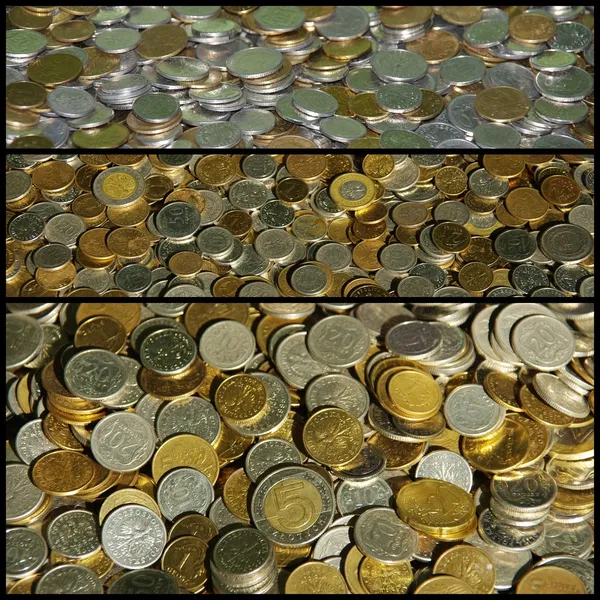 Coins, collage Stock Image
