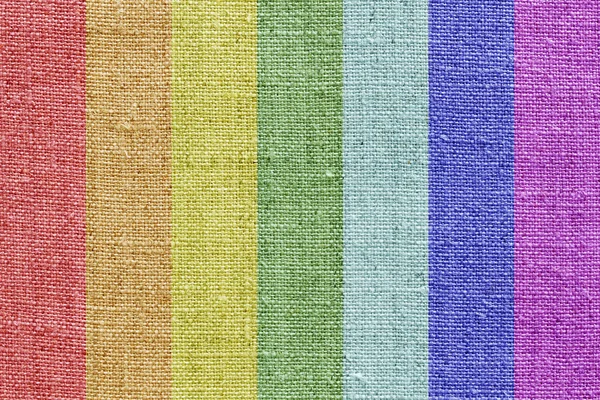 Linen texture in the rainbow colors — Stock Photo, Image