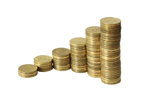 stock image Business chart is made from golden coins