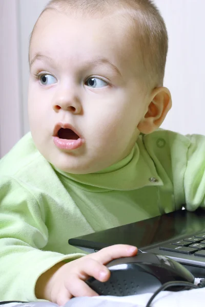 stock image Child working at a computer