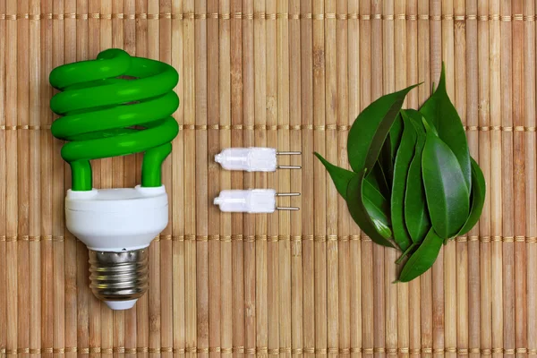 Conceito de energia ecológica com lâmpada — Fotografia de Stock