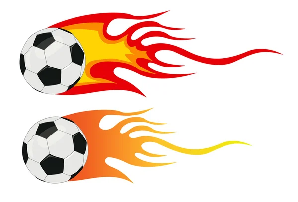 Bola de futebol com chamas — Fotografia de Stock